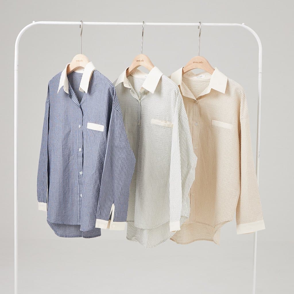avo buttermilk shirt เสื้อเชิ้ตลายทาง รูปที่ 1