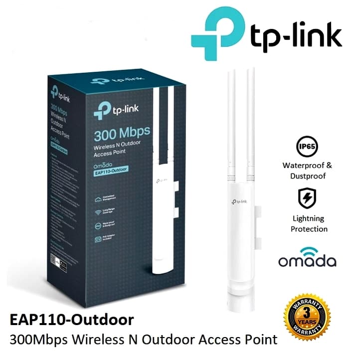 TP-LINK 300Mbps Wireless N Outdoor Access Point แบบติดตั้งกลางแจ้ง ทนแดด ทนฝน ส่งสัญญาณได้ไกล รูปที่ 1