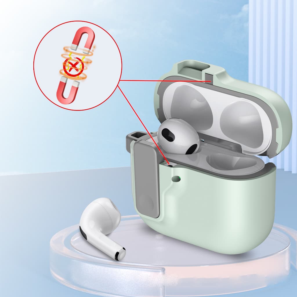 เคส สำหรับ Airpods 4 Pro3 และ pro2 ฝาล็อค 2ชั้น พร้อมห่วงคล้อง รูปที่ 5