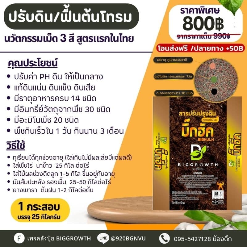 Big Hulk – บิ๊กฮัค | สารปรับสภาพดินสูตรพรีเมี่ยม | เม็ด 3 สี | ไม่มีเคมี | บรรจุ 25 กก. รูปที่ 6