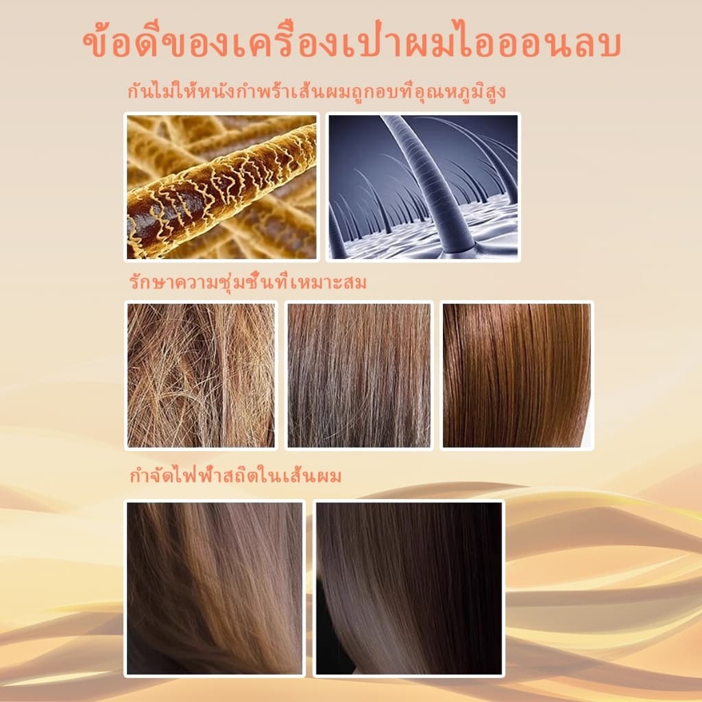Sorf High-Speed Hair Dryer ไดร์เป่าผม ไดร์เป่าผมความเร็วสูง 110000 รอบ/นาที เป่าผมแห้งเร็ว ไอออนลบ ดูแลเส้นผม รูปที่ 8