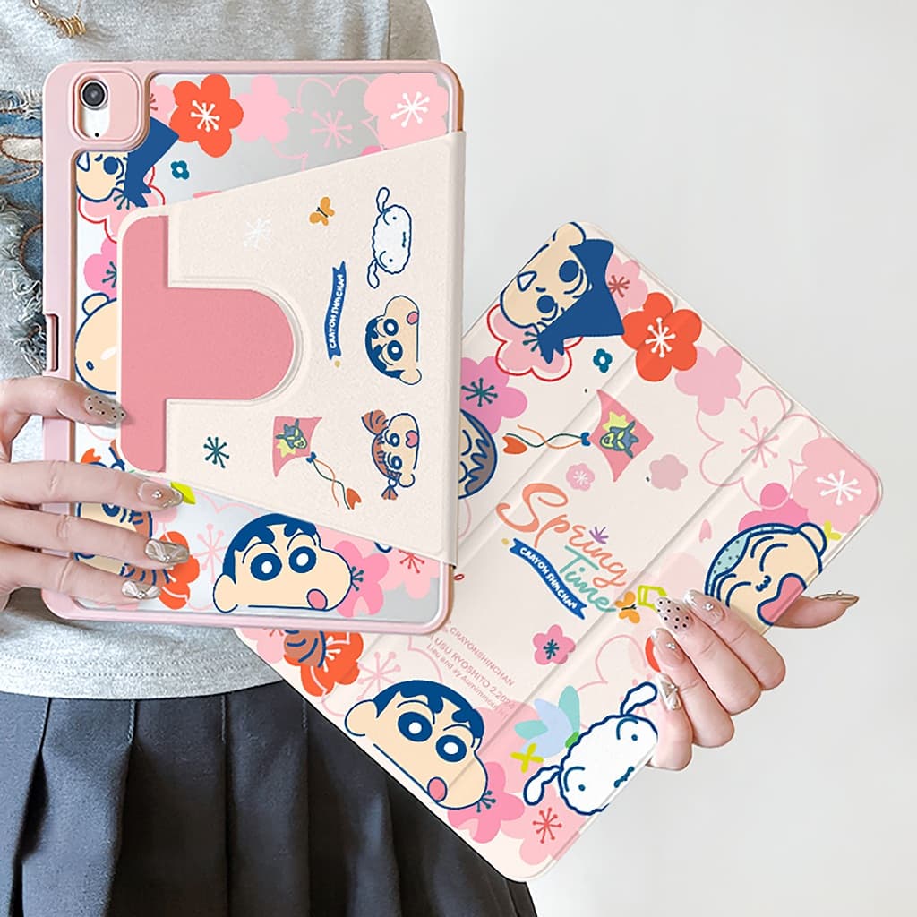 เคสไอแพด Air8 Gen12 Gen11 ที่ใส่ปากกา เครยอนชินจัง เคสiPadหมุน 360°Air6 11/13 Gen10 Gen9 รูปที่ 6