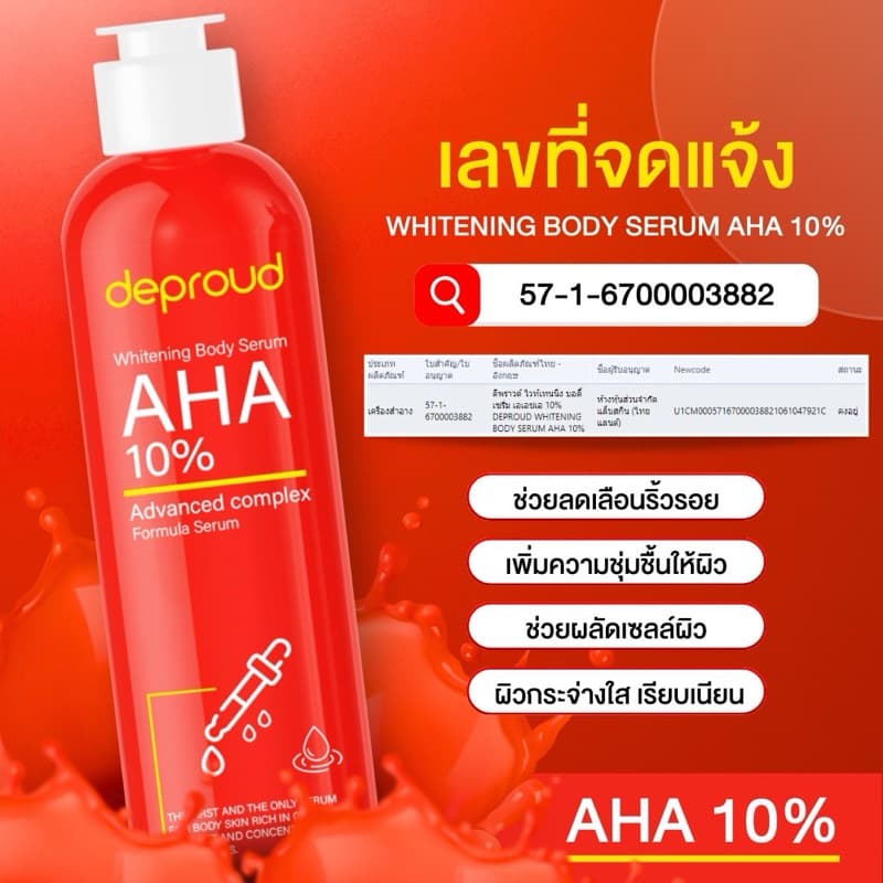 Deproud Official Store - ดีพราวด์ - AHA 8%,10%,12% กรดแดง ครีมโสม 12%โปรแม็ก รูปที่ 7
