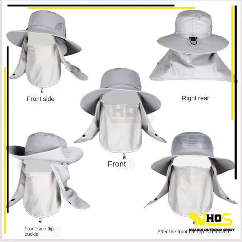 หมวกบังแดด แฟชั่นฤดูใบไม้ผลิ และฤดูร้อน หมวกทําสวน หมวกกันแดด UV ป้องกันรังสียูวี น้ากากสามารถถอดออกได้ รูปที่ 7