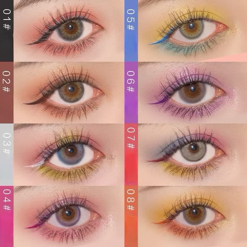 S-30NOVO Color Eyeliner อายไลเนอร์หัวพู่กัน 0.1 มม. สีสดชัด เส้นคมเรียวสวย ติดทนนาน กันน้ำ ไม่เลอะระหว่างวัน รูปที่ 6