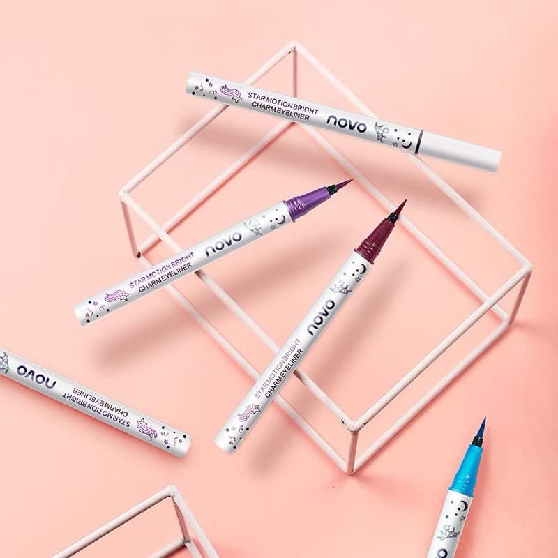 S-30NOVO Color Eyeliner อายไลเนอร์หัวพู่กัน 0.1 มม. สีสดชัด เส้นคมเรียวสวย ติดทนนาน กันน้ำ ไม่เลอะระหว่างวัน รูปที่ 5