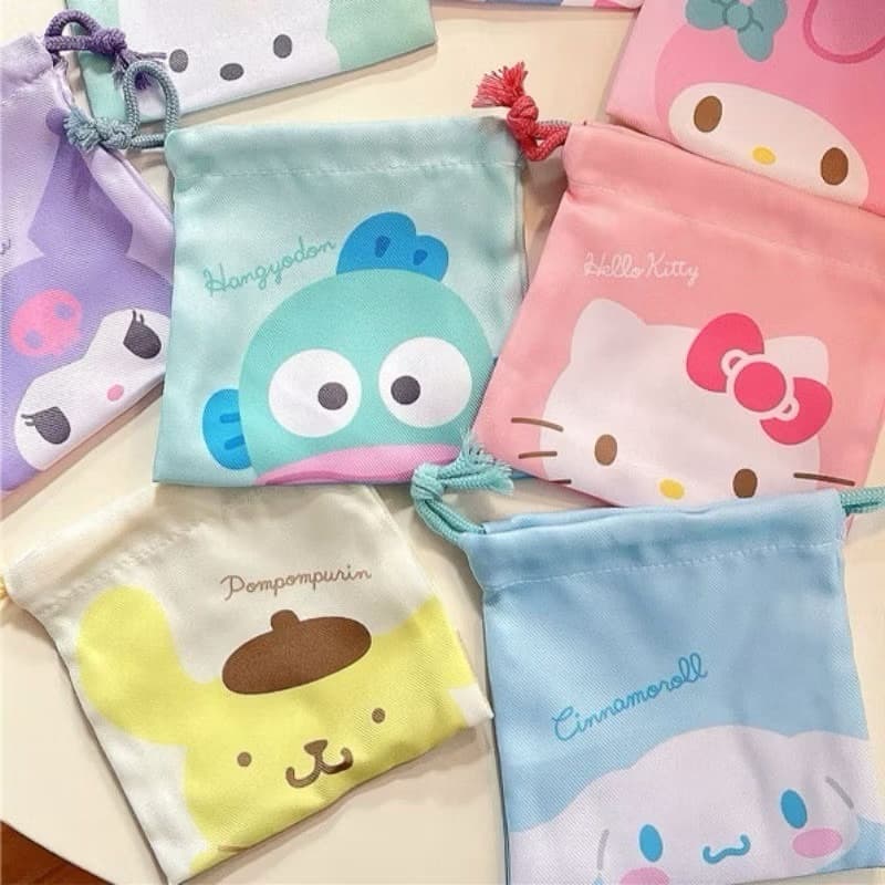 กระเป๋าผ้าหูรูดลายการ์ตูน Sanrio กระเป๋าถุงผ้า กระเป๋าหูรูด จุของได้ดี ประหยัดพื้นที่ มีลายเยอะ รูปที่ 6