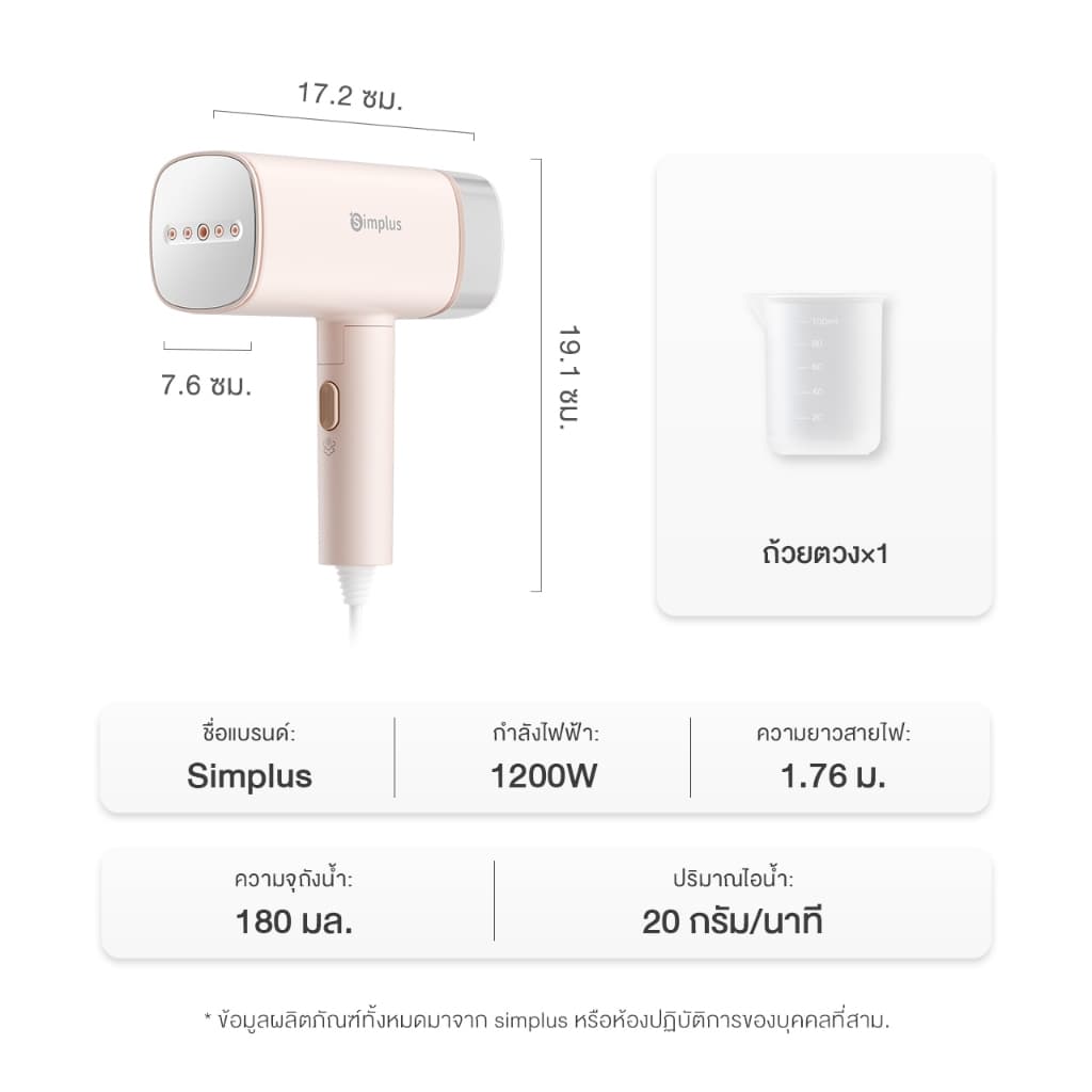 Simplus เตารีดพกพา เตารีดแบบมือถือ ขนาด 180ml ความจุ 1200W GTJH020 รูปที่ 9