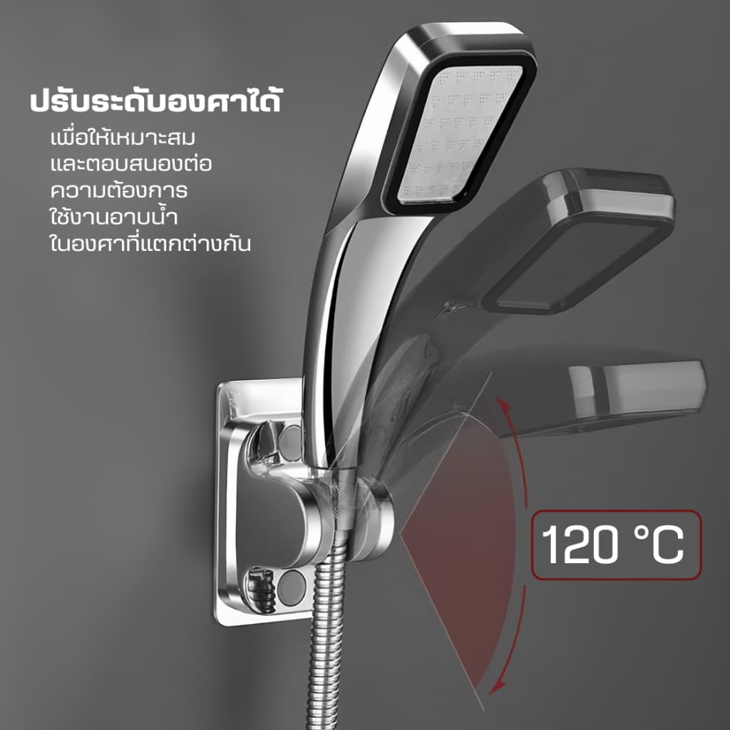 ที่แขวนฝักบัวติดผนัง ปรับระดับองศาได้ ที่จับฝักบัว ที่แขวนฝักบัวอาบน้ำ ขาแขวนฝักบัว สายฉีด ที่แขวนสายชำระ รูปที่ 4
