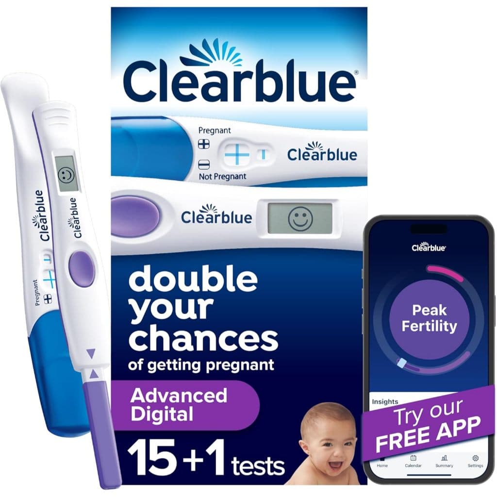 Clearblue Advanced Digital Ovulation Test สีม่วง พร้อมเครื่องอ่านค่าการตกไข่แบบดิจิตอล 15 เทส+ตรวจการตั้งครรภ์1เทส รูปที่ 2
