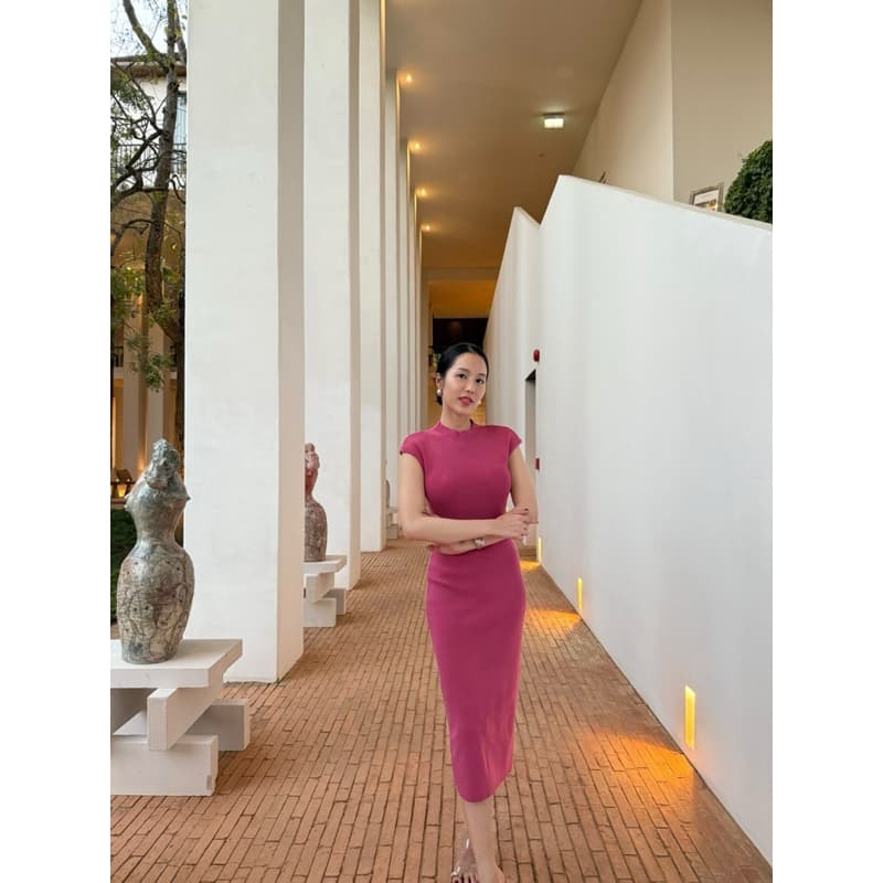 LITAS : YURIN DRESS เดรสคอปีน เเขนล้ำ เดรสทำงาน เดรสเรียบหรู รูปที่ 6