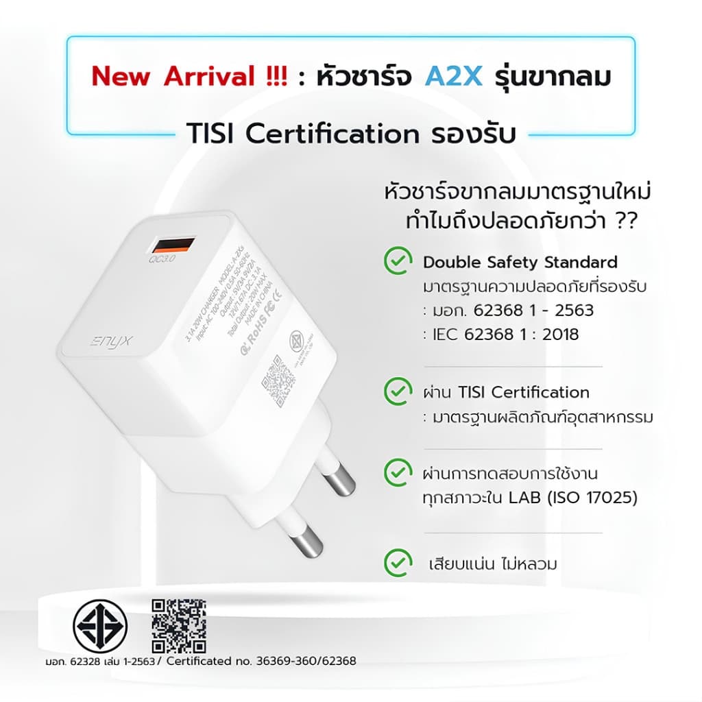 ENYX ชุดชาร์จ รุ่น S-2Xs Fast Charge สายชาร์จ 3.1A / 18W For L/ Micro /Type-C S2X ที่ชาร์จ ชาร์จไว รูปที่ 3
