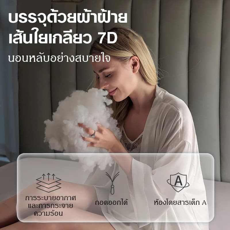 Super หมอนข้างรูปตัว J รองรับศีรษะจนถึงต้นขา คุณแม่ตั้งครรภ์ใช้ได้ หมอนข้างคนท้อง รุ่น Cuddle Pillow รูปที่ 5