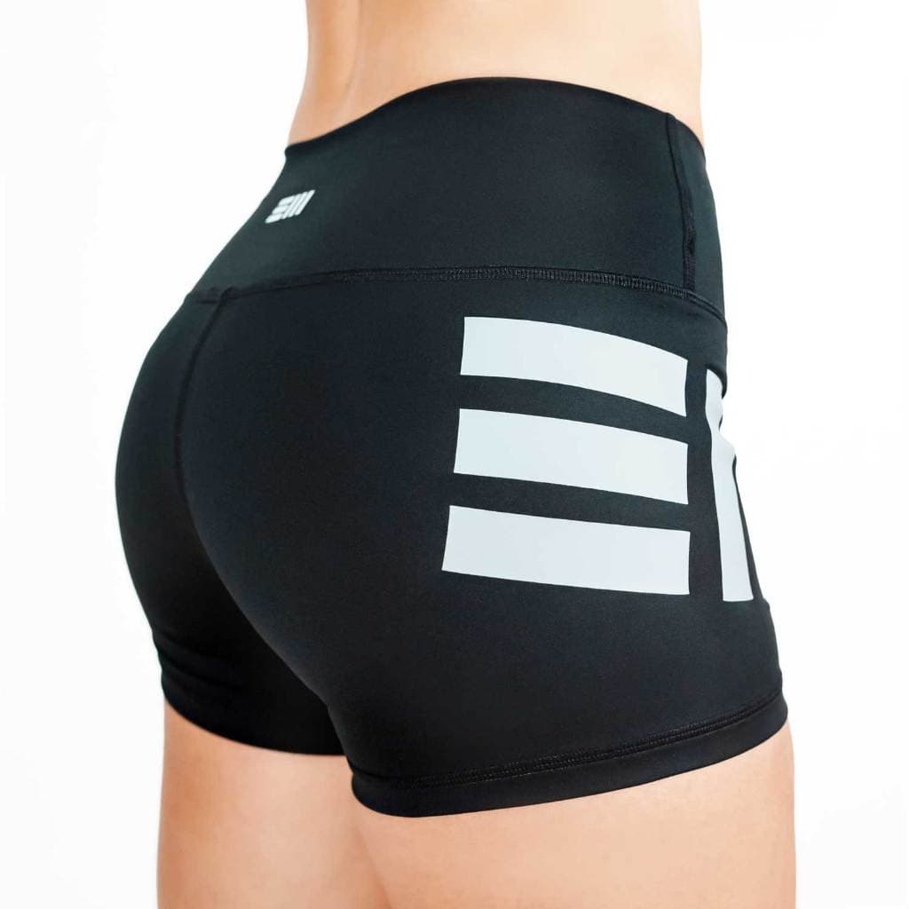 East West EveryWear กางเกงออกกำลังกายขาสั้นผู้หญิง SEAMLESS BUTT HUGGERS - BLACK GRAY SHORT 2.5 นิ้ว เอวสูง รูปที่ 1