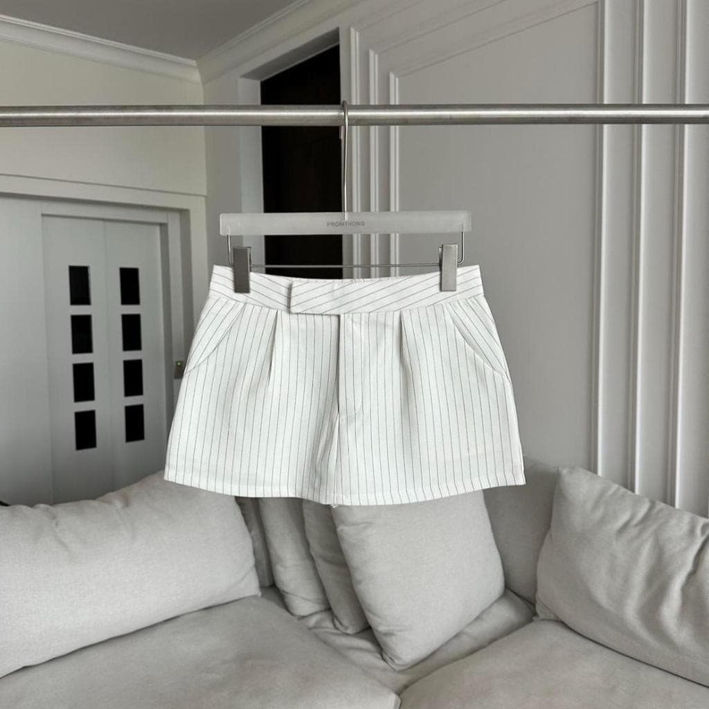 PSK013 Low waist Skirt กระโปรงเอวต่ำลายริ้ว PROMTHONG รูปที่ 6