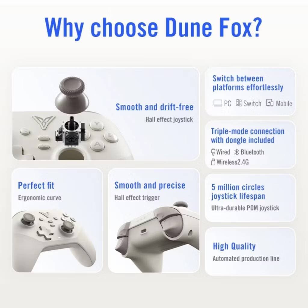 ประกันศูนย์ไทย จอยเกม Flydigi Dune Fox มีปุ่ม Turbo ในตัว จอยเกมส์ Multi-Platform Controller รองรับ Android, PC, Steam รูปที่ 3