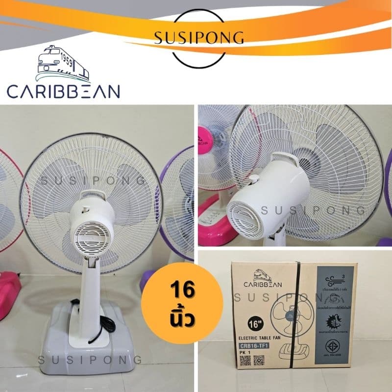 *รุ่นใหม่* CARIBBEAN พัดลมตั้งโต๊ะ คาริเบียน ขนาด 16 นิ้ว รุ่น CRB16-TF1 รูปที่ 3