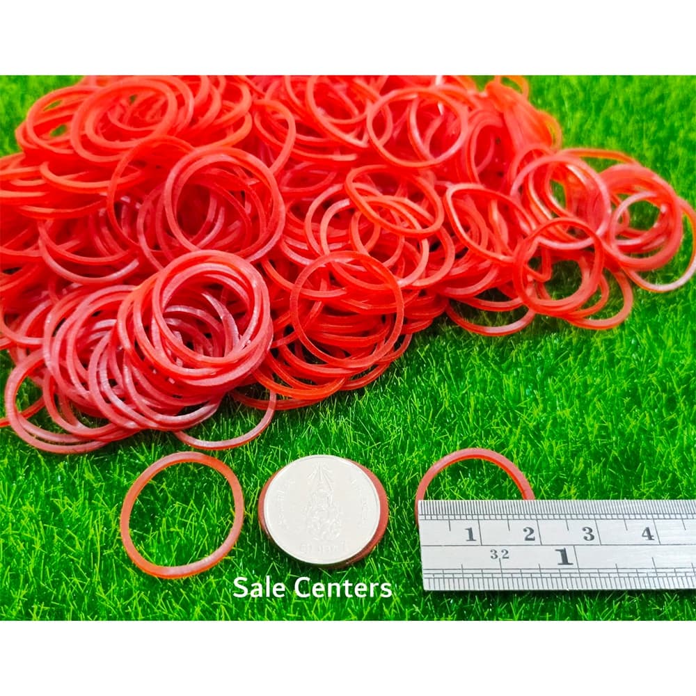 หนังยางรัดแหนม สีแดง หนังยางจิ๋ว ขนาดวง 2 cm. ยางจิ๋ว วงเล็ก ยางวงเล็ก mini Rubber band รูปที่ 1
