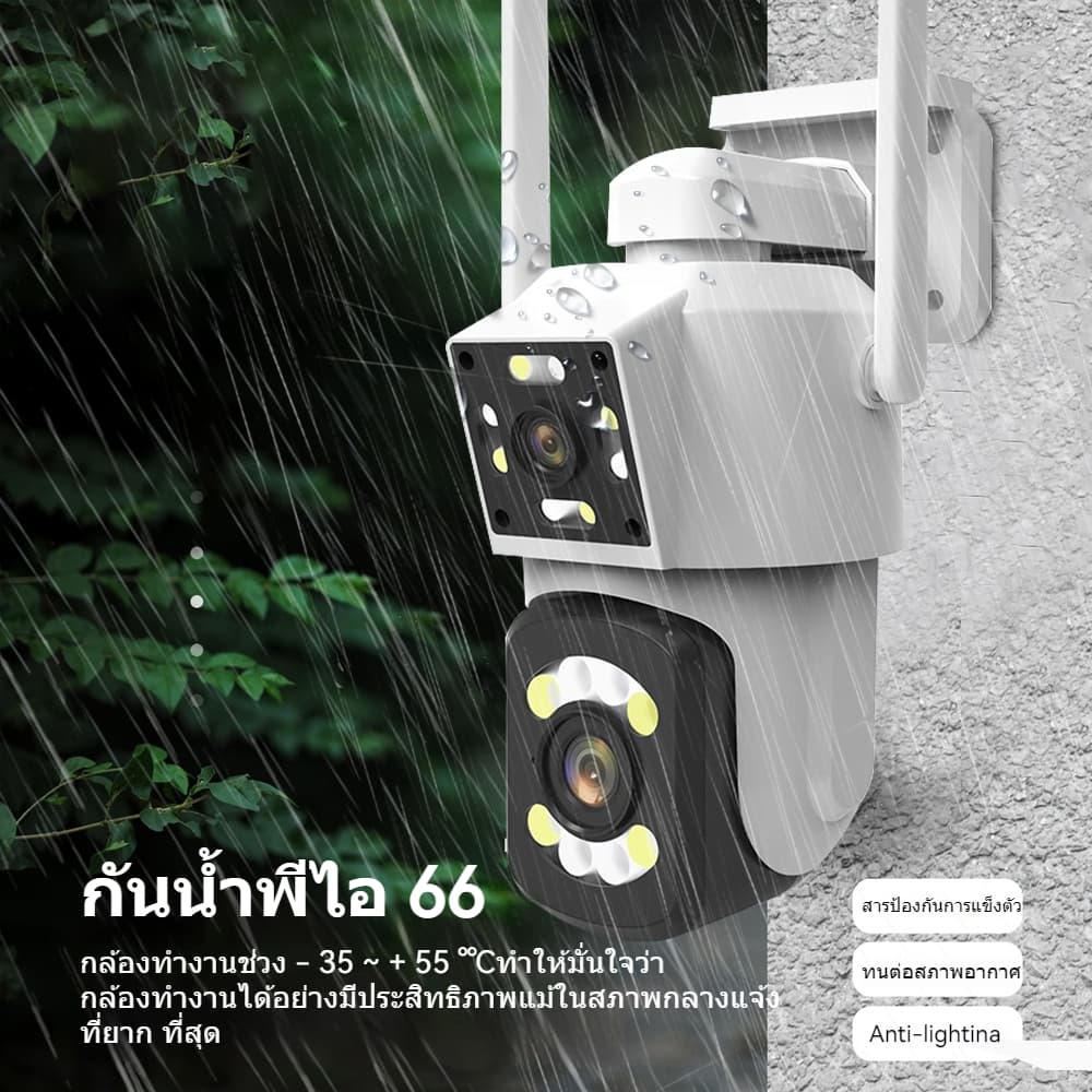 icam365 กล้องวงจรปิด 4K 8MP WIFI เลนส์คู่ ดูพร้อมกันได้ สี Full HD 8 ล้านพิกเซล กันน้ำ ติดตามการเคล รูปที่ 3