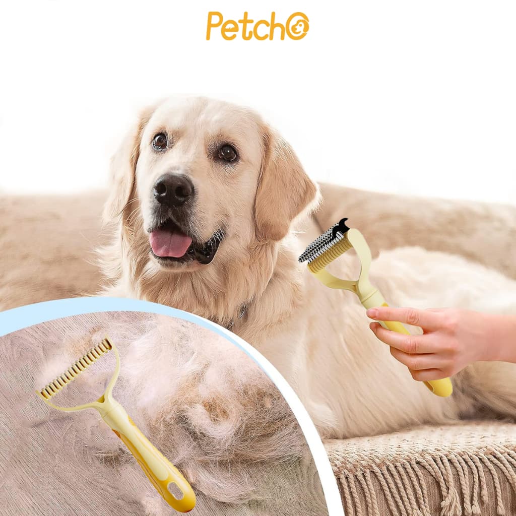 Petcho หวีสัตว์เลี้ยง หวีสุนัข หวีแมว แปรงหวีคราดสองด้าน หวีสางขนที่พันกัน ใช้ทั้งสุนัขและแมว รูปที่ 8