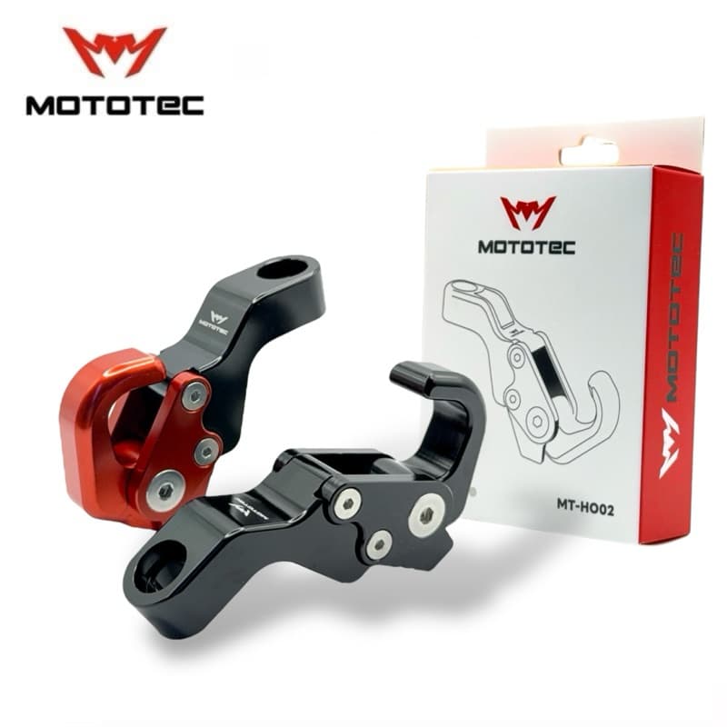 MOTOTEC MT-HO02 ตะขอเเขวนของแบบติดรูกระจก สำหรับมอเตอร์ไซด์ ตะขอแขวนหมวกกันน๊อค วัสดุอลูมิเนียม รูปที่ 3