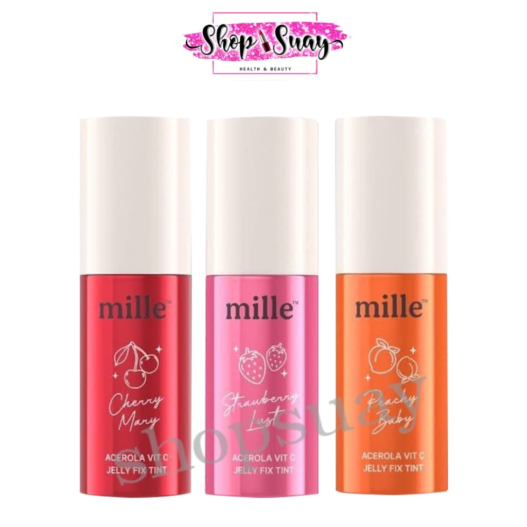 ** 1 แท่ง ** MILLE ACEROLA VIT C JELLY FIX TINT ลิปเจลลี่ทิ้นท์ สีชัด ติดทนริมฝีปาก 5 กรัม #แบบแท่ง รูปที่ 1