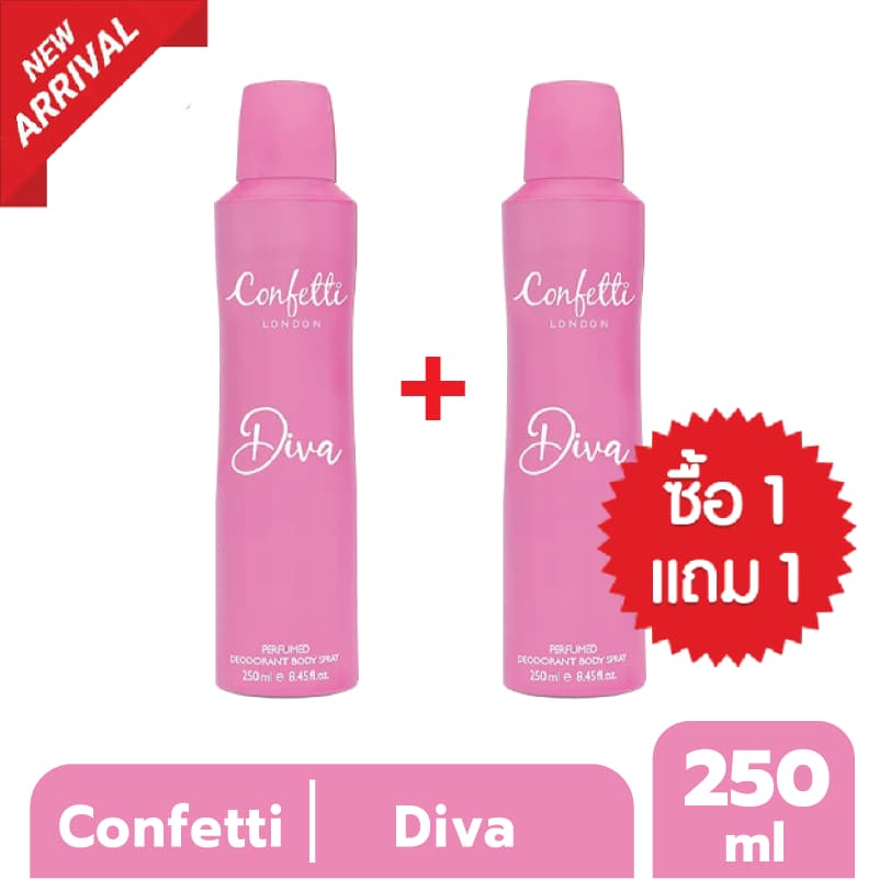 Confetti London Body Spray-Diva 250ml /คอนเฟตติ ลอนดอน บอดี้ สเปรย์ -ดีว่า 250มล. รูปที่ 1