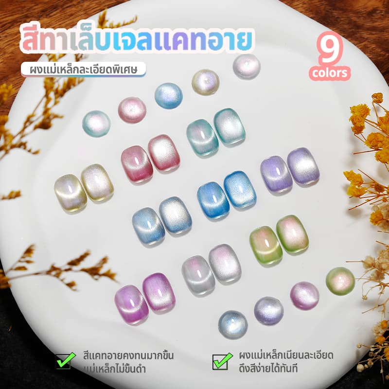 Nawoelite สีลูกแก้ว สีเล็บเจล สีแฟลช 2025 ต้องมี! สีเล็บเจลตาแมว 9 สี ลูกแก้วแฟลชออโรร่า สวยเว่อร์ ใหม่ล่าสุด รูปที่ 4