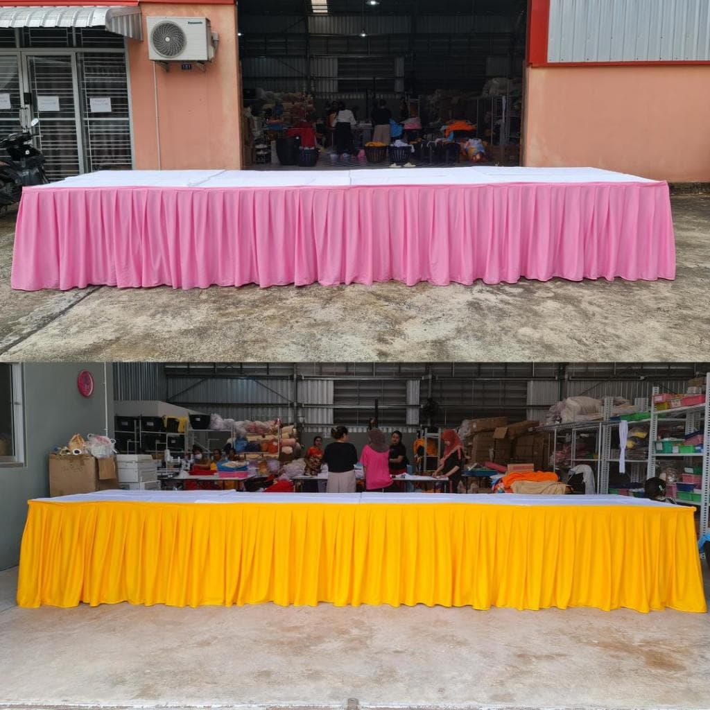 ผ้าประดับติดขอบเวที ขอบโต๊ะ จับจีบสำเร็จรูป โรงงานดณยา รูปที่ 8