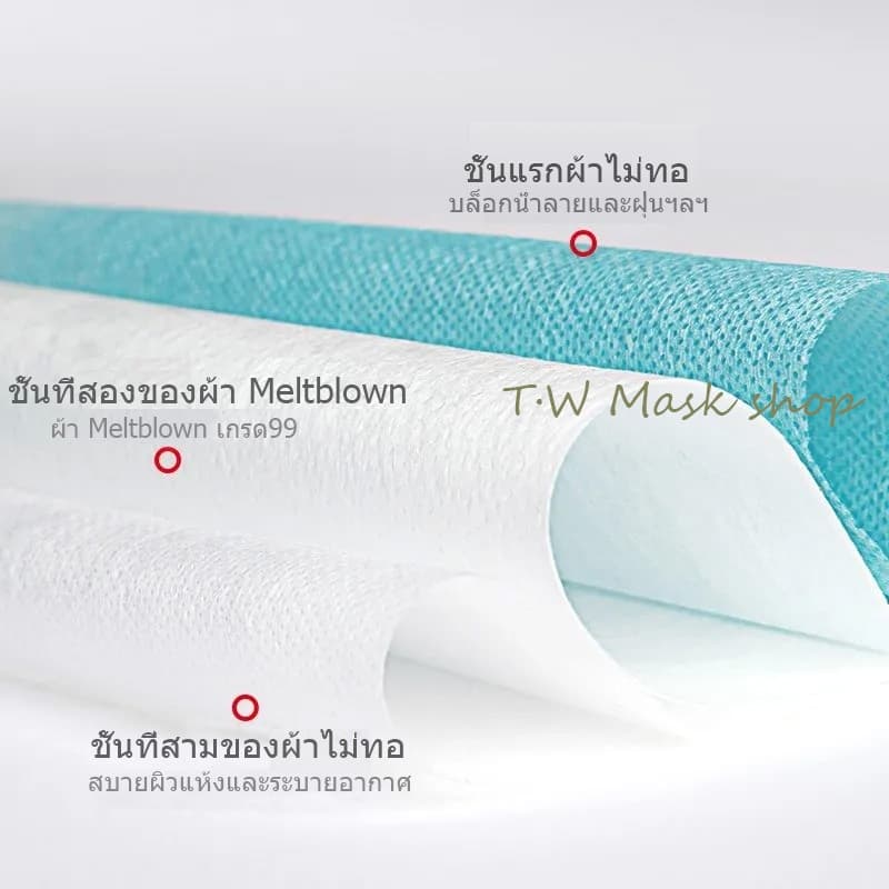 จ้าหน้ากากผู้ใหญ่ หน้ากากทางการแพทย์ หน้ากากพิเศษ ไซส์ใหญ่การป้องกันสามชั้นใส่สบาย ระบายอากาศดีไม่รัดหน้า รูปที่ 4