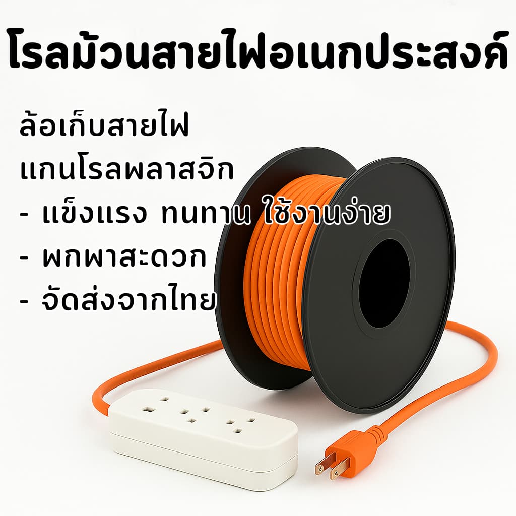 โรลม้วนสายไฟอเนกประสงค์ DIY - ล้อเก็บสายไฟ BOBBIN โรลพลาสติก แข็งแรง ทนทาน ใช้งานง่าย จัดส่งทั่วไทย! รูปที่ 1