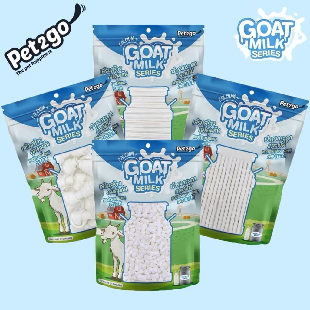 Pet2go ขนมสุนัข ขนมนมแพะ อัดเม็ด แบบแท่ง มีให้เลือก4แบบ ถุงเล็ก ยกถุง 100 g รูปที่ 1