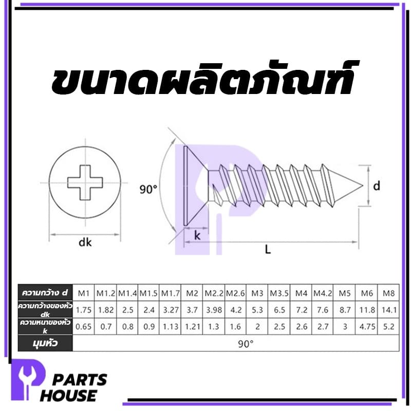 ตะปูเกลียวยึดไม้ น๊อต สกรูเกลียวปล่อย สแตนเลส 304 รูปที่ 6