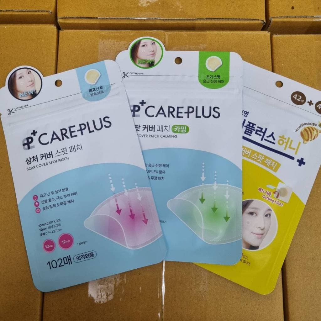 แท้ Olive Young Care Plus Scar Cover Spot Patch, Honey, Big, Calming, Silicylic, Glutathione แผ่นแปะสิว #VV รูปที่ 3