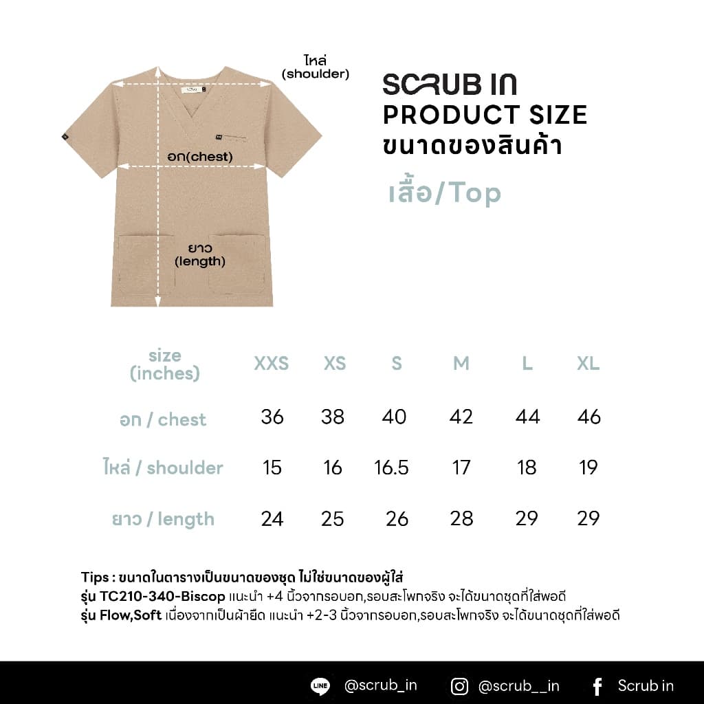 Scrub in | เสื้อ-กางเกงสครับ unisex สี Charcoal รุ่น TC340 รูปที่ 3
