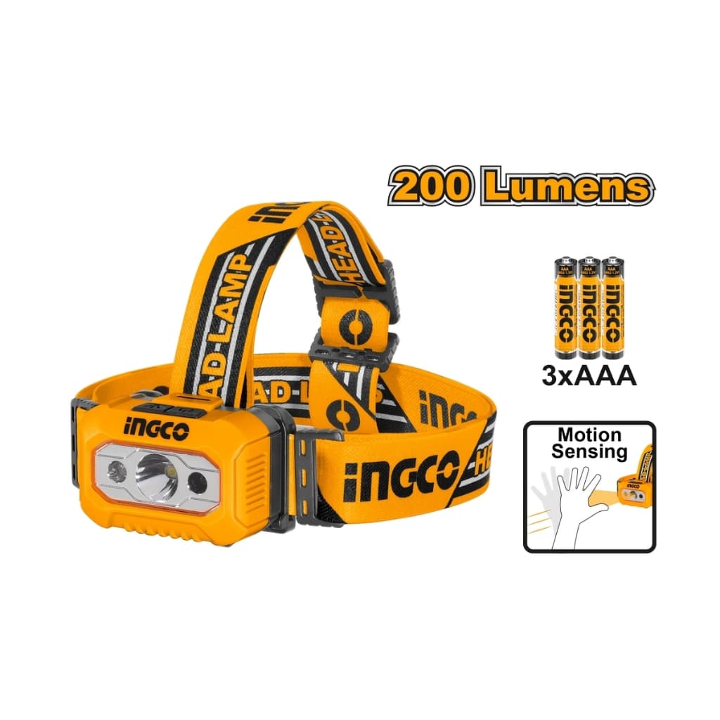 INGCO ไฟฉายคาดัว 200 LUMENS : HHL013AAA8 รูปที่ 1