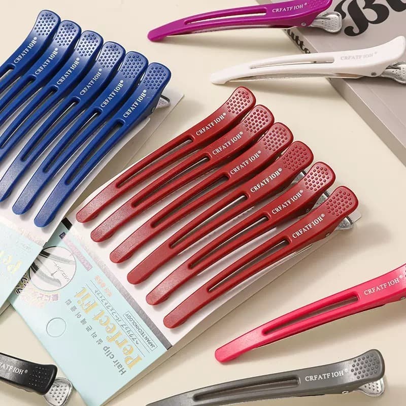 6 ชิ้นจระเข้คลิปผมสีทึบ คลิปตัดผมแบ่งคลิปผมจัดแต่งทรงผม กิ๊บติดผม กิ๊บติดผมมืออาชีพสำหรับร้านทำผม กิ๊บติดผมแบบไร้รอยต่อ รูปที่ 4