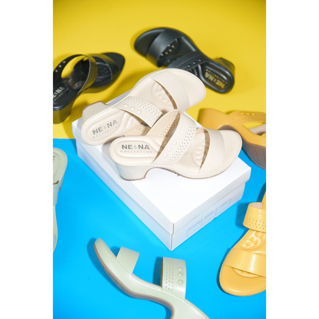 รองเท้าผู้หญิงเเบบเเตะสวมส้นสูงปานกลาง No. 10-28 NE&NA Collection Shoes รูปที่ 9