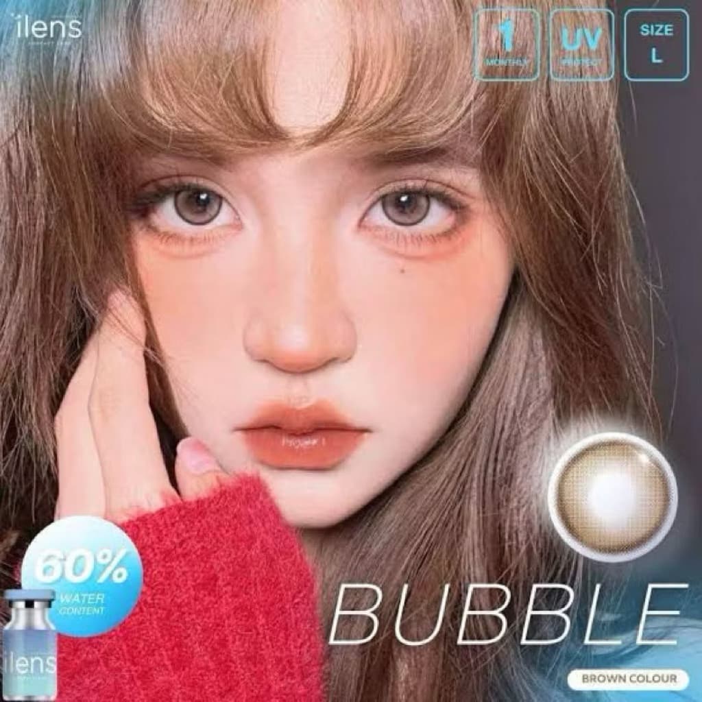 คอนแทคเลนส์ รุ่น Bubble - ilens ค่าอมน้ำ 60% เลนส์ฟิลเตอร์ สี Gray เทา /Brown น้ำตาล ขนาดมินิ รูปที่ 3