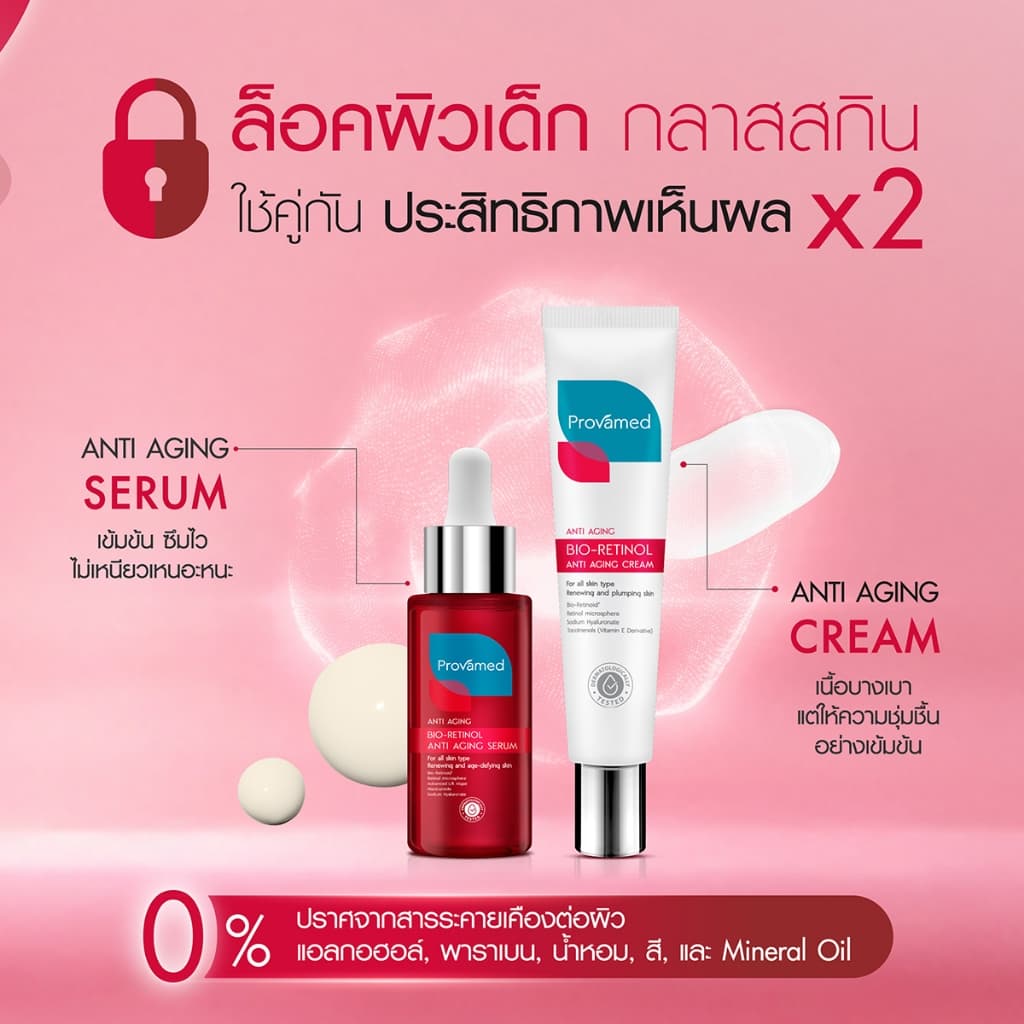 PROVAMED BIO-RETINOL ANTI AGING SERUM 30 ML & PROVAMED BIO-RETINOL ANTI AGING CREAM 40 ML รูปที่ 4