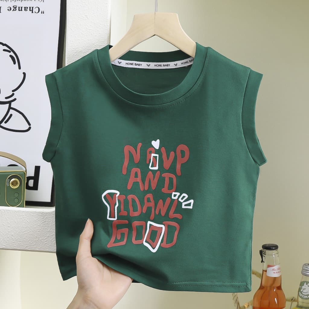 เสื้อกั๊กเด็ก เสื้อกั๊กเด็กชาย ผ้าฝ้าย100% เนื้อนุ่ม แขนกุด พิมพ์ลายตัวอักษร 0-5ปี #T22502 รูปที่ 5