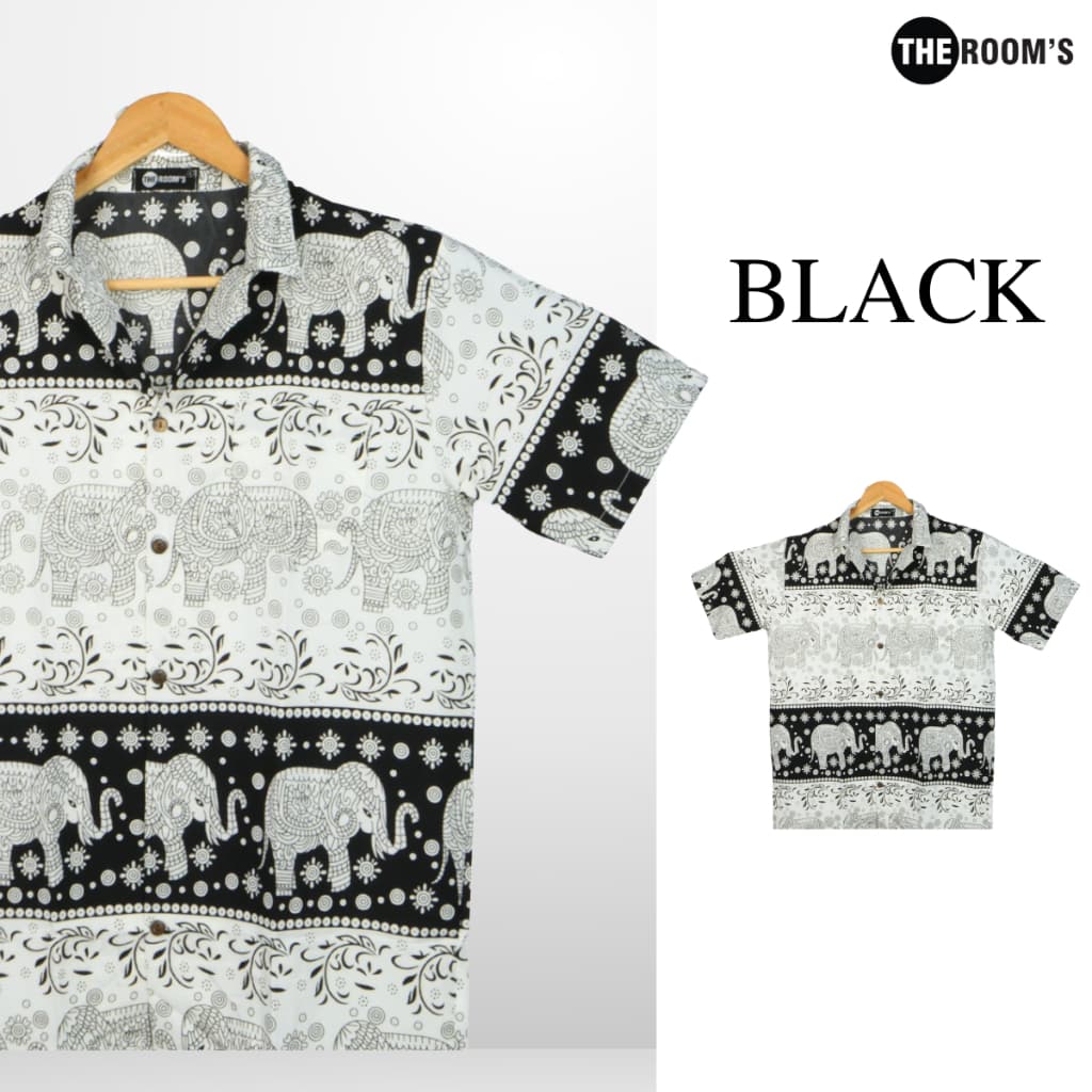 THE ROOM'S - เดอะรูม เสื้อช้าง ผลิตในไทย 100% เสื้อฮาวาย โคตรนุ่ม แขนสั้น ไม่ต้องรีด ลาย ก้านกล้วย รูปที่ 2