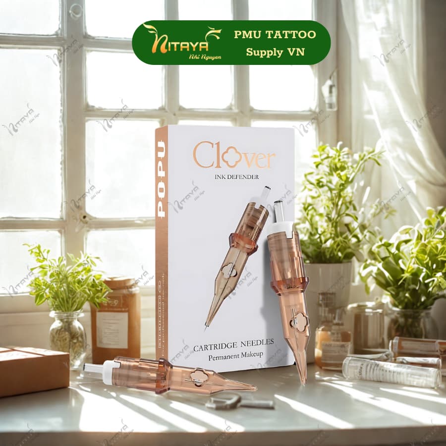 เข็มสัก POPU Clover เข็มคาร์ทริดจ์คุณภาพ สำหรับสักคิ้ว–ปาก–ตา ใช้กับหัวเครื่อง Hawk รูปที่ 1