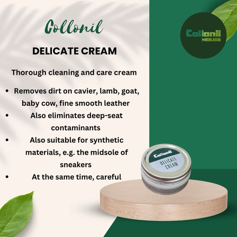 Collonil Delicate Cream 60 ml. ครีมทำความสะอาดหนังแท้ หนังคาเวียร์ หนังวัว หนังแกะ หนังแพะ รูปที่ 2