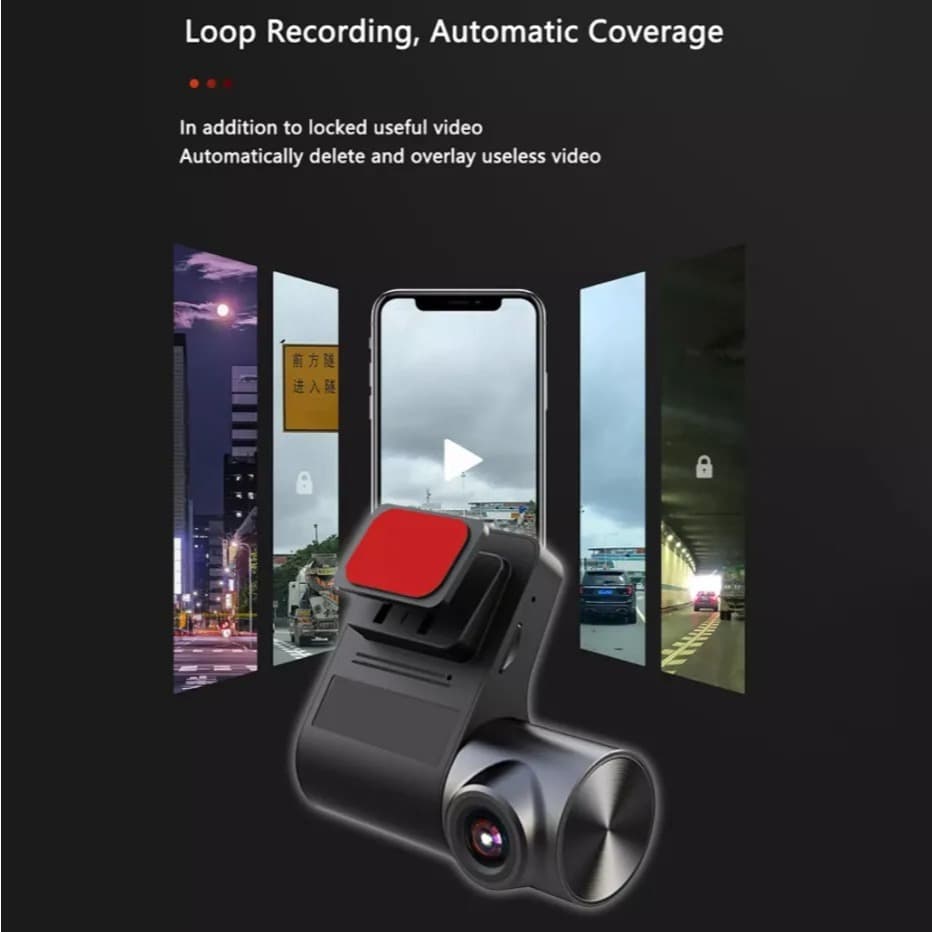 กล้องติดรถยนต์ V2 WiFi Dash CAM 1080p ดูผ่าน App มุมกว้าง 150องศา กล้องันทึกวิดีโอ DVR dashcam รูปที่ 2