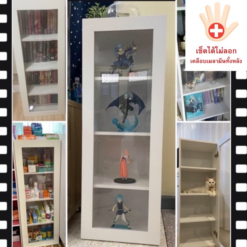 ตู้โชว์ หน้าบานใสอะครีลิค ชั้นวางของ เมลามีน แบบประกอบเรียบร้อย รูปที่ 1