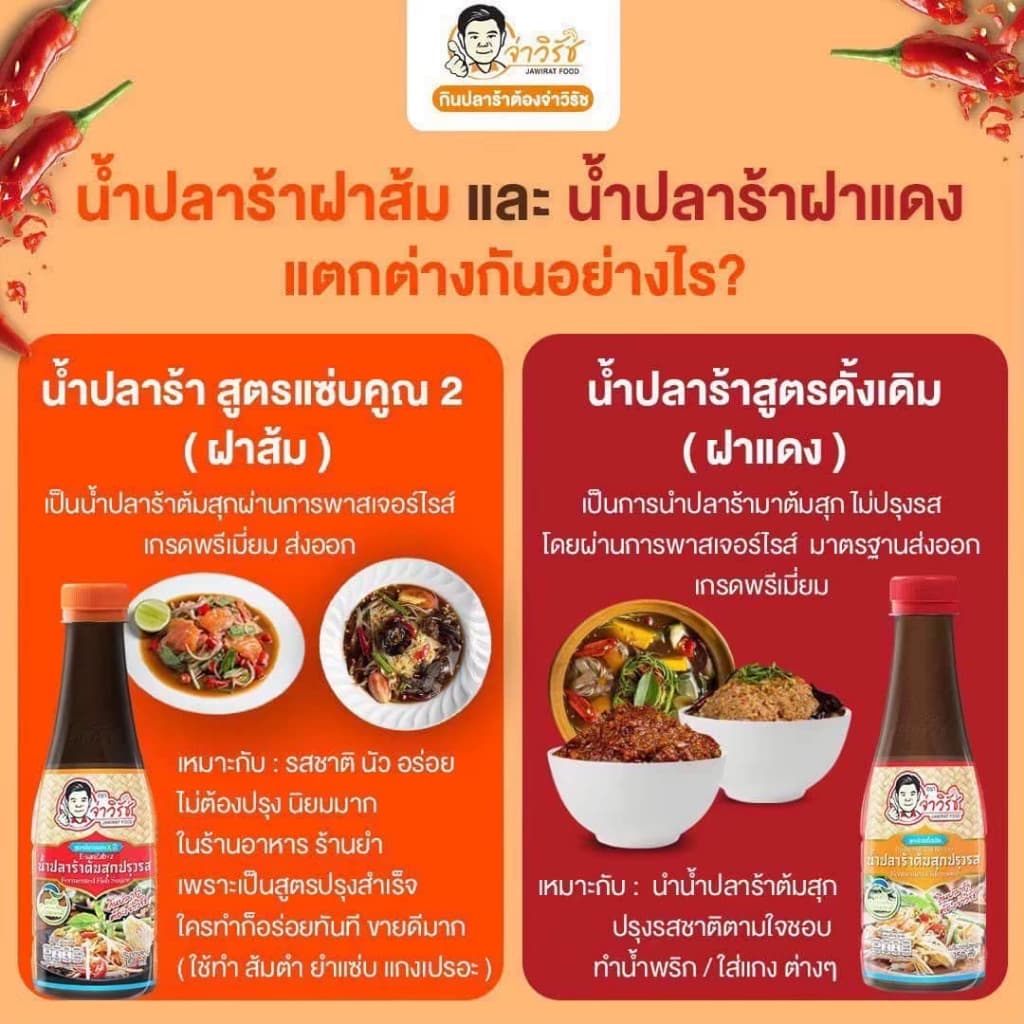 "จ่าวิรัช" ฝาส้ม สูตรอีสานแซ่บX2 น้ำปลาร้าต้มสุกปรุงรส 350 มล. รูปที่ 3