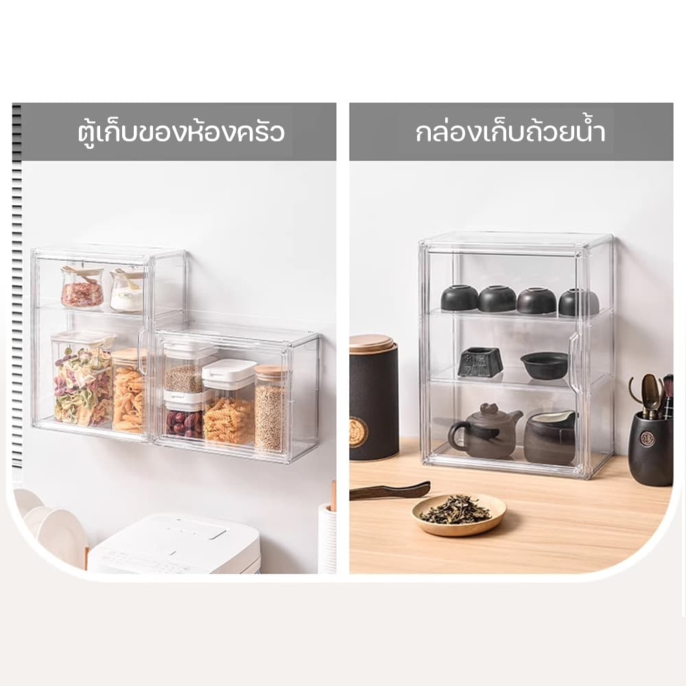 กล่องใส่โมเดล กล่องโชว์โมเดล กล่อง LABUBU ที่โชว์โมเดล ฟิกเกอร์ ของสะสม กันฝุ่น กันฝุ่นวางซ้อนกันได้ ความจุขนาดใหญ่ รูปที่ 3