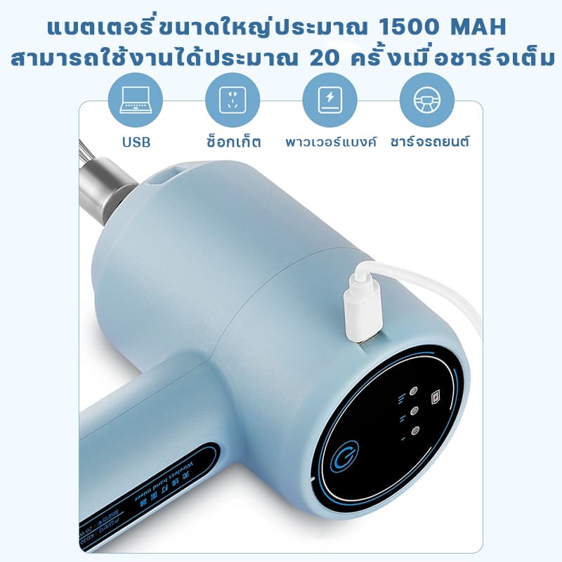 ฟรีที่แยกไข่แดง เครื่องตีไข่ไฟฟ้า เครื่องปั่นผสมแป้งไฟฟ้า ปรับได้3เกียร์ หัวตี2แบบ เครื่องผสมอาหาร เครื่องตีไข่ ไข่ไฟฟ้า รูปที่ 5