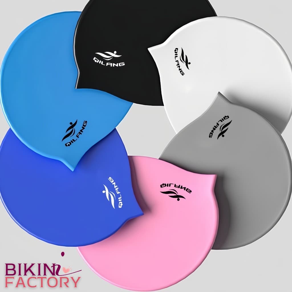 BIKINI FACTORY หมวกว่ายน้ำ หมวกว่ายน้ำซิลิโคน หมวกคลุมผม กันน้ำ ใส่สบาย สําหรับผู้ใหญ่ BK-234 รูปที่ 2